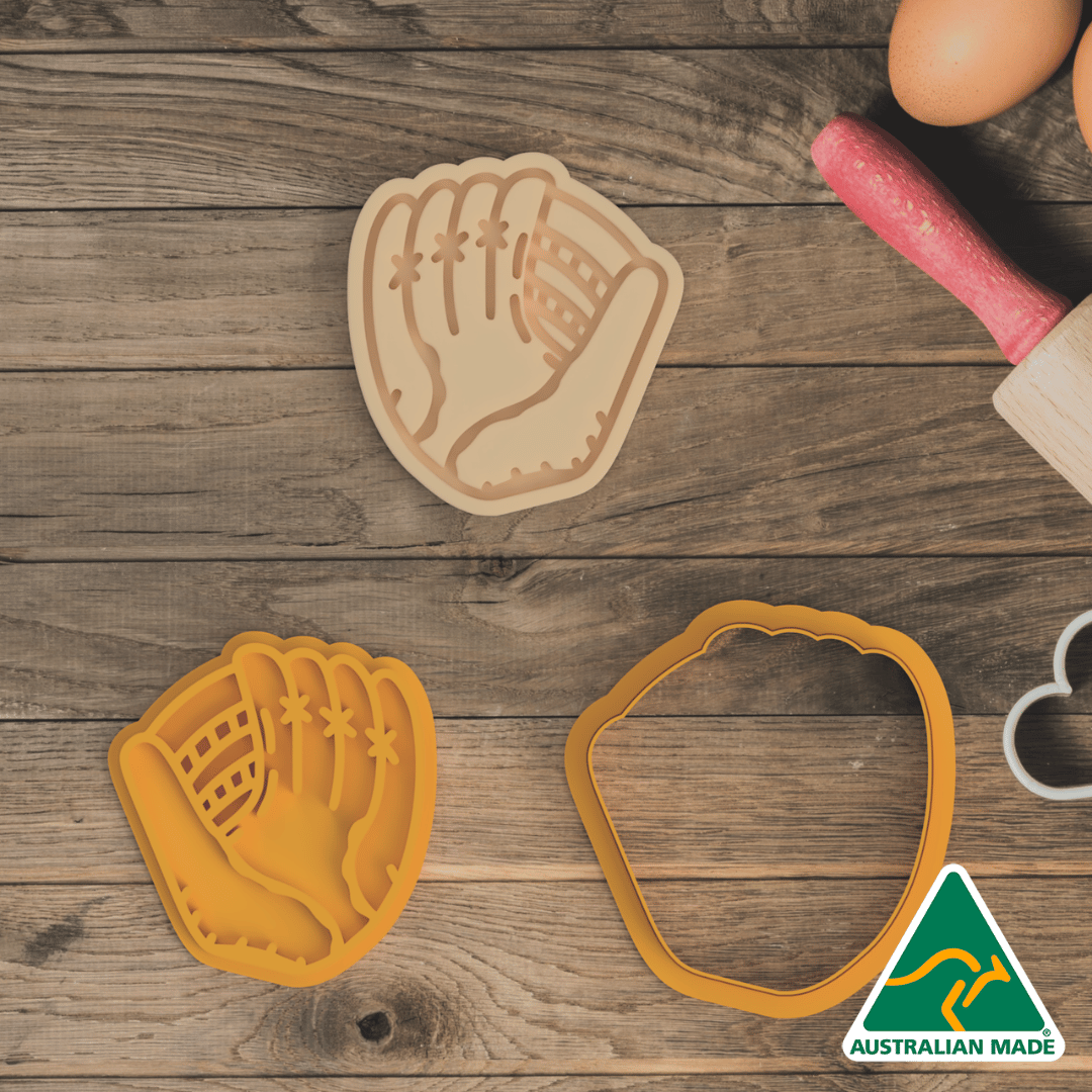 Baseball Mitt Cookie Cutter and Embosser Stamp