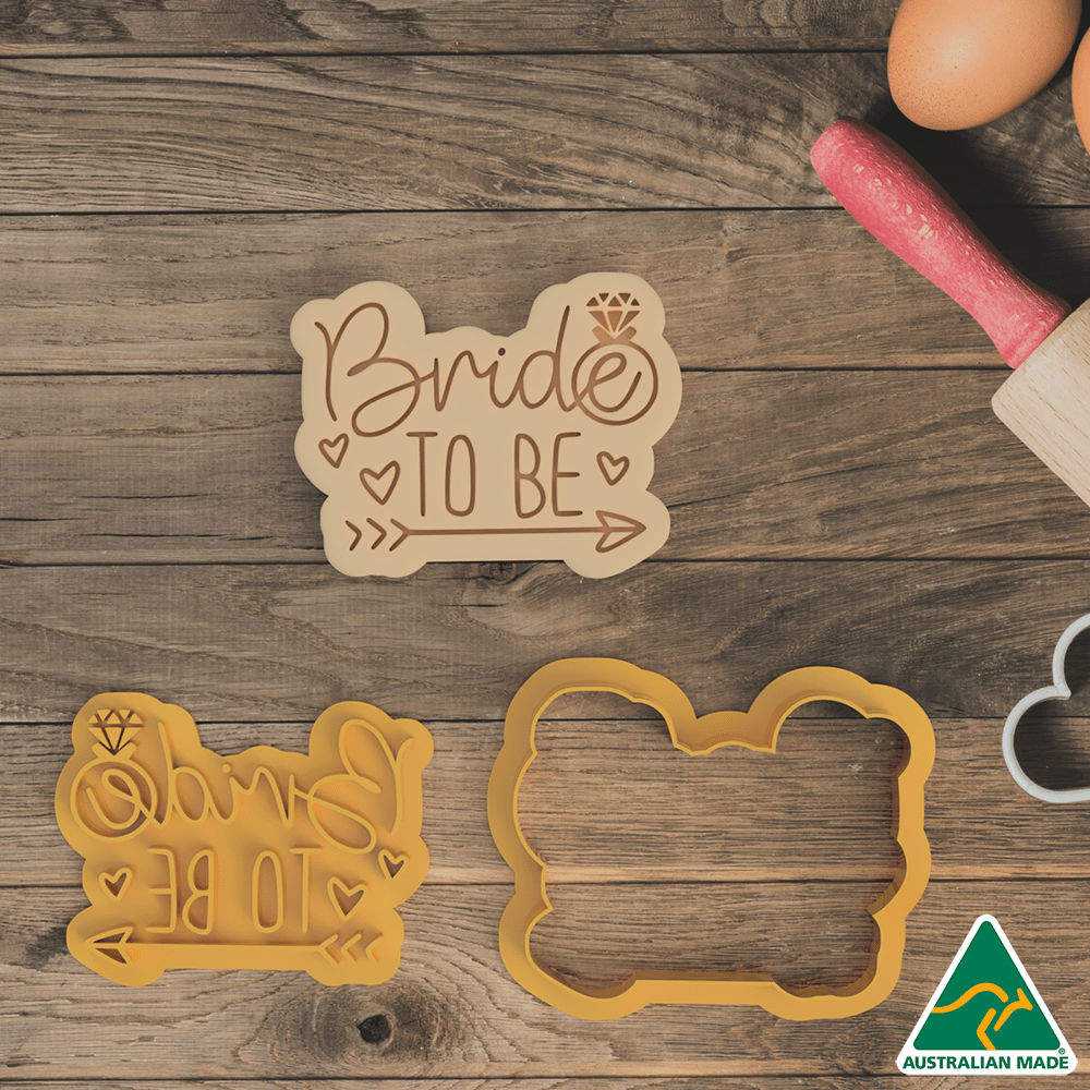Australian Cookie Cutters Cookie Cutters Bride to Be Cookie Cutter and Embosser Stamp