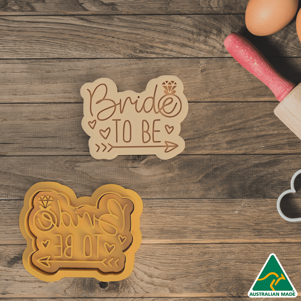 Australian Cookie Cutters Cookie Cutters Bride to Be Cookie Cutter and Embosser Stamp