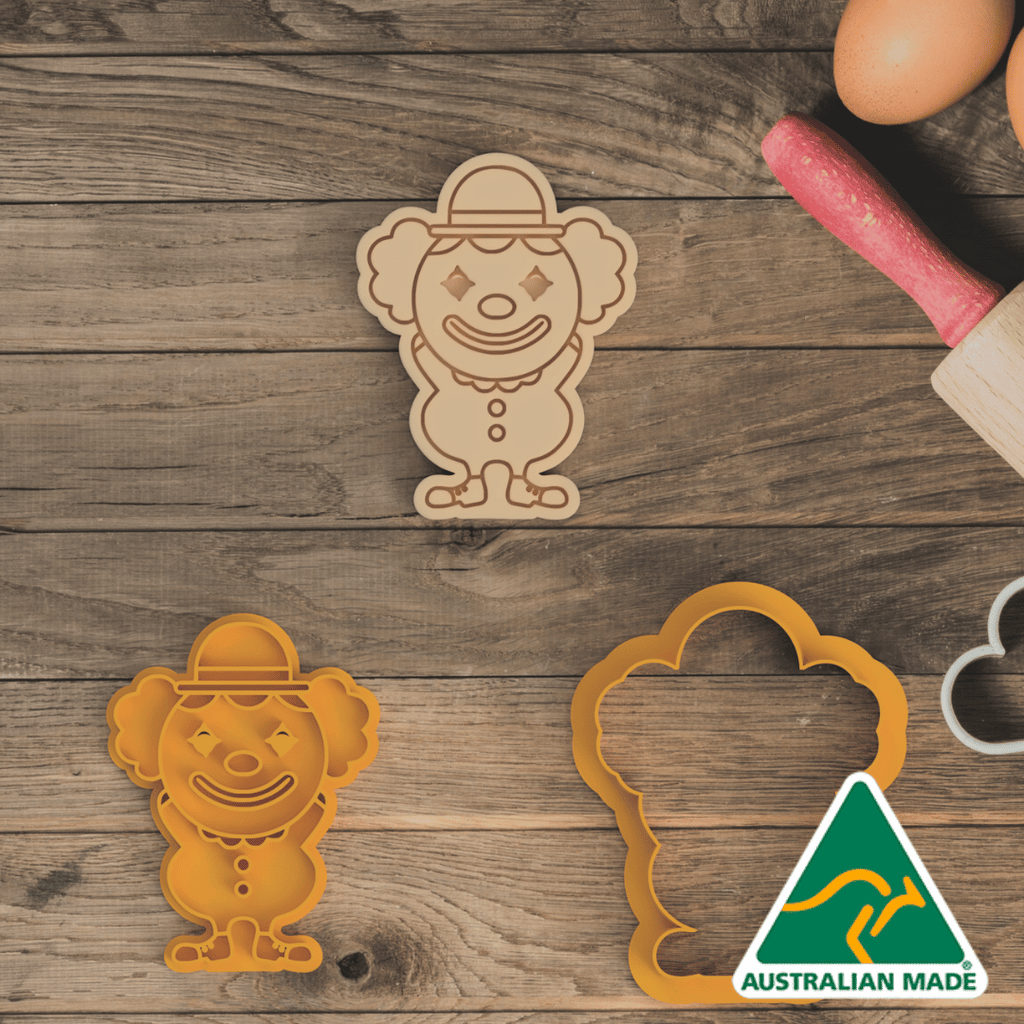 Australian Cookie Cutters Cookie Cutters Circus Set - Clown Cookie Cutter and Embosser Stamp