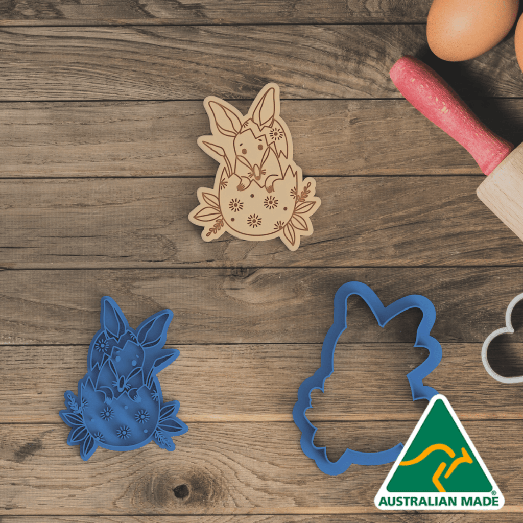 Australian Cookie Cutters Cookie Cutters Easter Pack of 9 - 2 V1 Cookie Cutter And Embosser Stamp