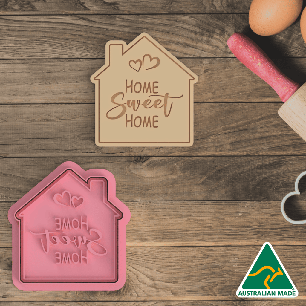 Australian Cookie Cutters Cookie Cutters Home Sweet Home V3 Cookie Cutter and Embosser Stamp