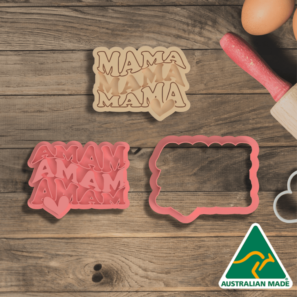 Australian Cookie Cutters Cookie Cutters Mama Cookie Cutter and Embosser Stamp