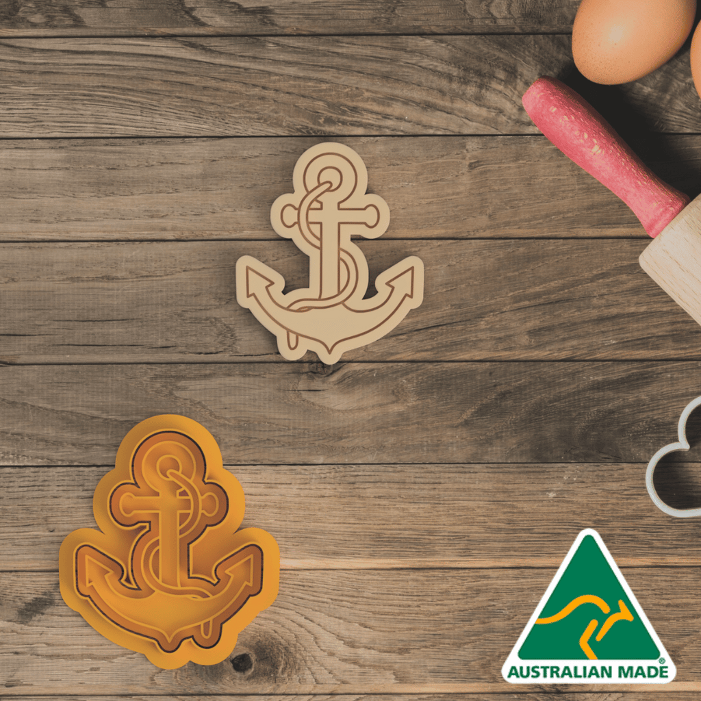 Australian Cookie Cutters Cookie Cutters Marine Collection - Anchor V1 Cookie Cutter and Embosser Stamp