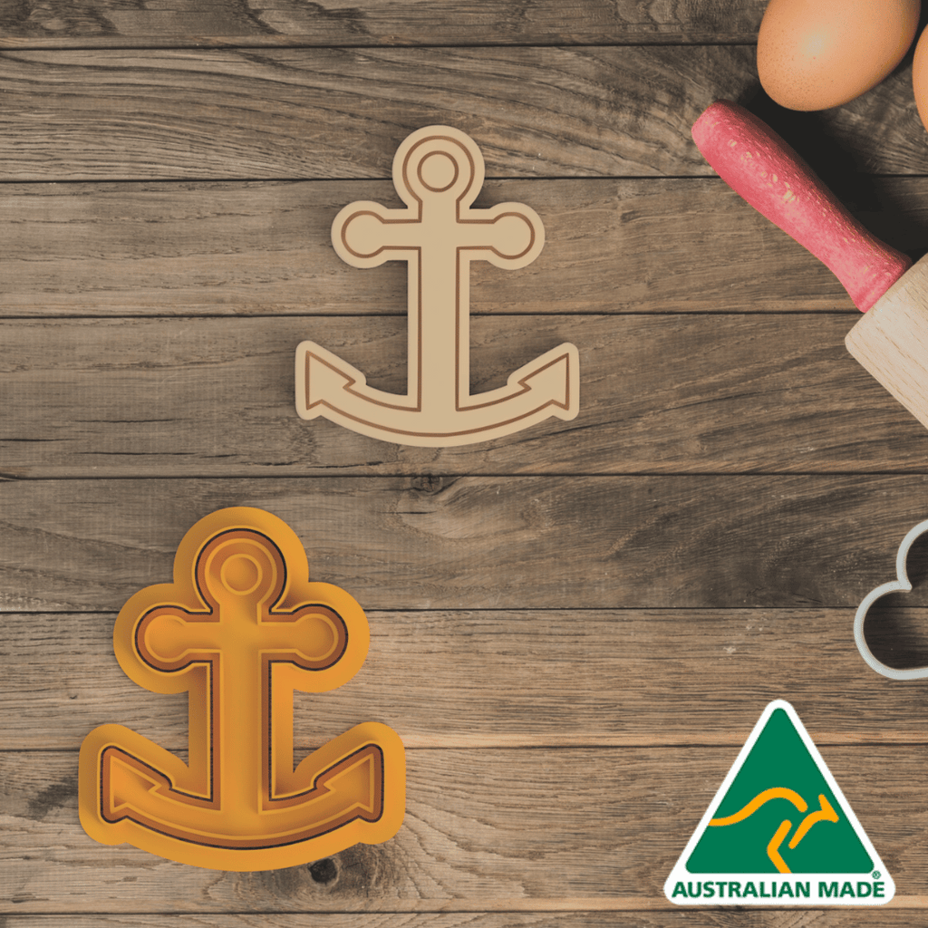 Australian Cookie Cutters Cookie Cutters Marine Collection - Anchor V2 Cookie Cutter and Embosser Stamp