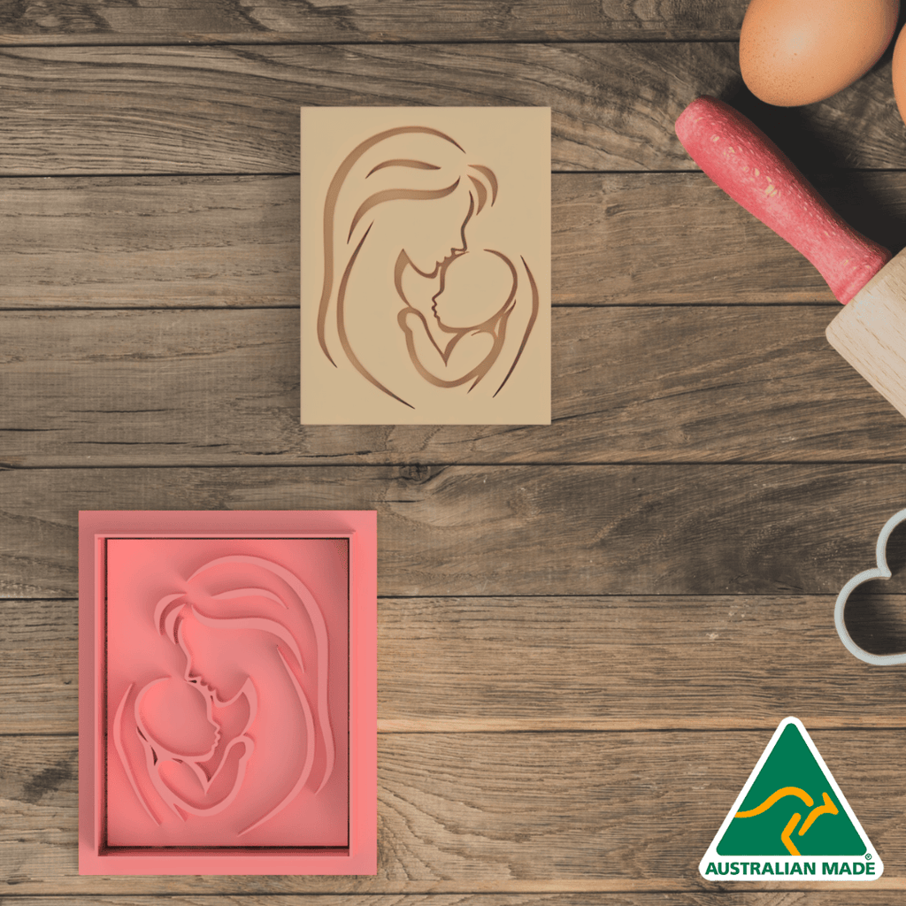Australian Cookie Cutters Cookie Cutters Mother and Baby Cookie Cutter and Embosser Stamp