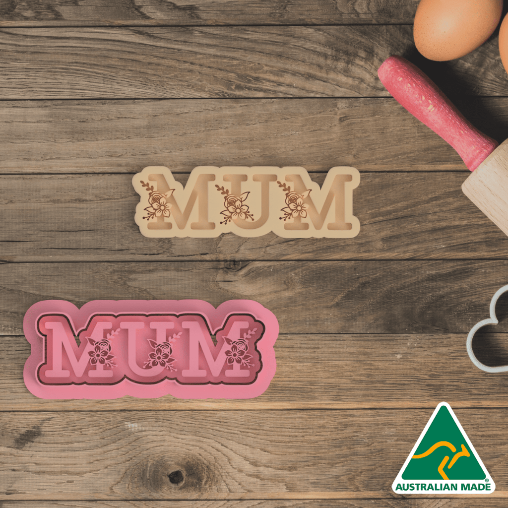 Australian Cookie Cutters Cookie Cutters Mum Cookie Cutter and Embosser Stamp