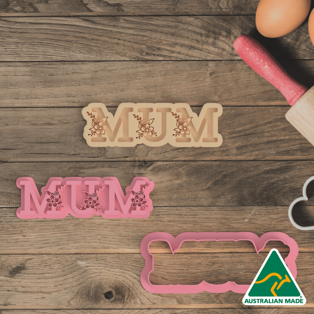 Australian Cookie Cutters Cookie Cutters Mum Cookie Cutter and Embosser Stamp