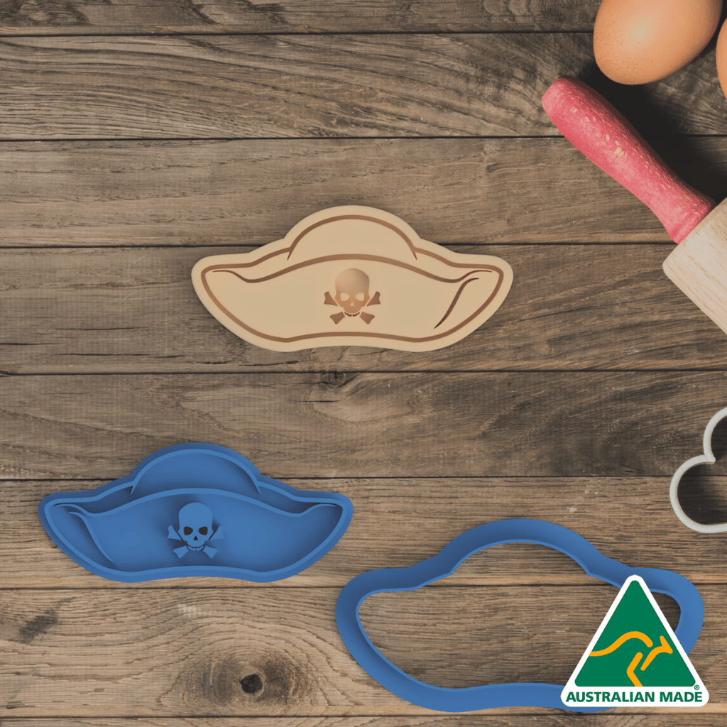 Australian Cookie Cutters Cookie Cutters Pirate Hat Cookie Cutter and Embosser Stamp