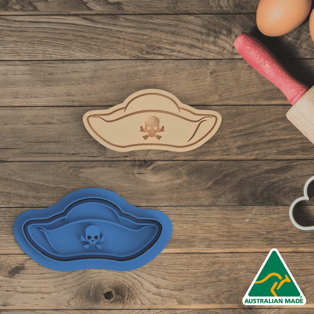 Australian Cookie Cutters Cookie Cutters Pirate Hat Cookie Cutter and Embosser Stamp