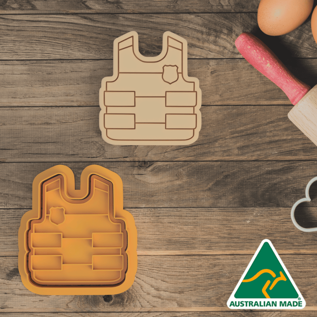 Australian Cookie Cutters Cookie Cutters Police Set - Jacket Cookie Cutter and Embosser Stamp