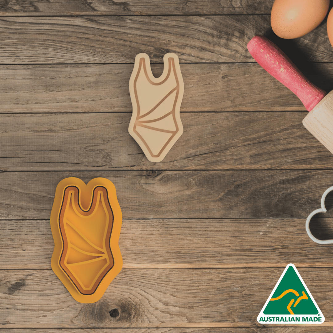 Bathers One Piece Cookie Cutter and Embosser Stamp