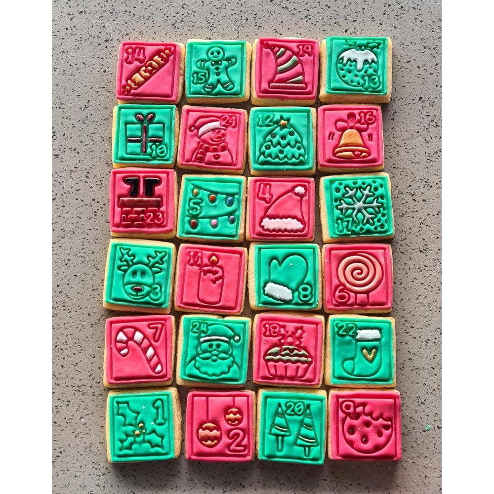 Christmas Advent Calendar Cookie Cutter and Fondant Embosser Set Christmas Advent Calendar Cookie Cutter and Fondant Embosser Set