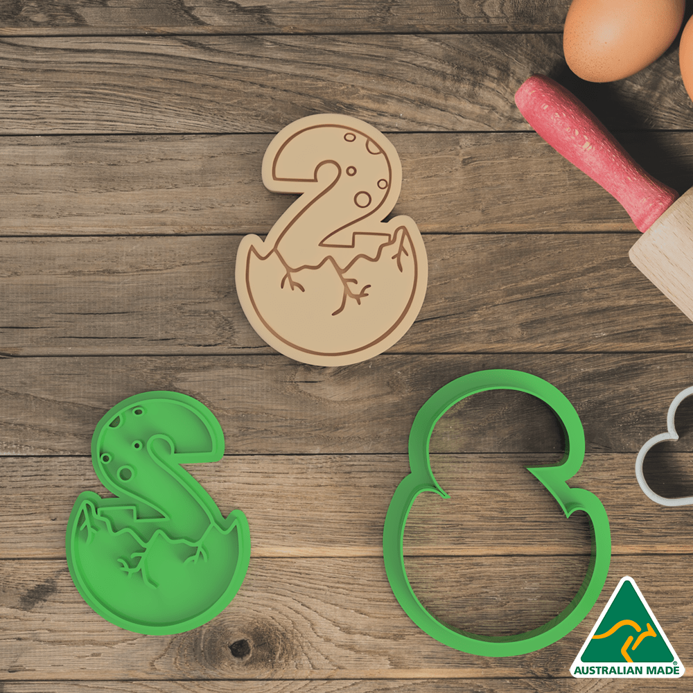 Australian Cookie Cutters Cookie Cutters 7cm / 2 Dinosaur Egg Numbers Cookie Cutters and Stamps