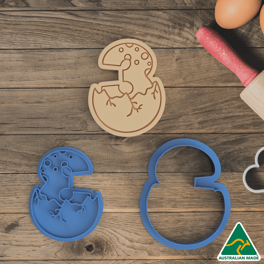 Australian Cookie Cutters Cookie Cutters 7cm / 3 Dinosaur Egg Numbers Cookie Cutters and Stamps