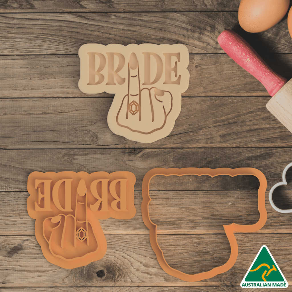 Australian Cookie Cutters Cookie Cutters Bride Finger Cookie Cutter and Embosser Stamp