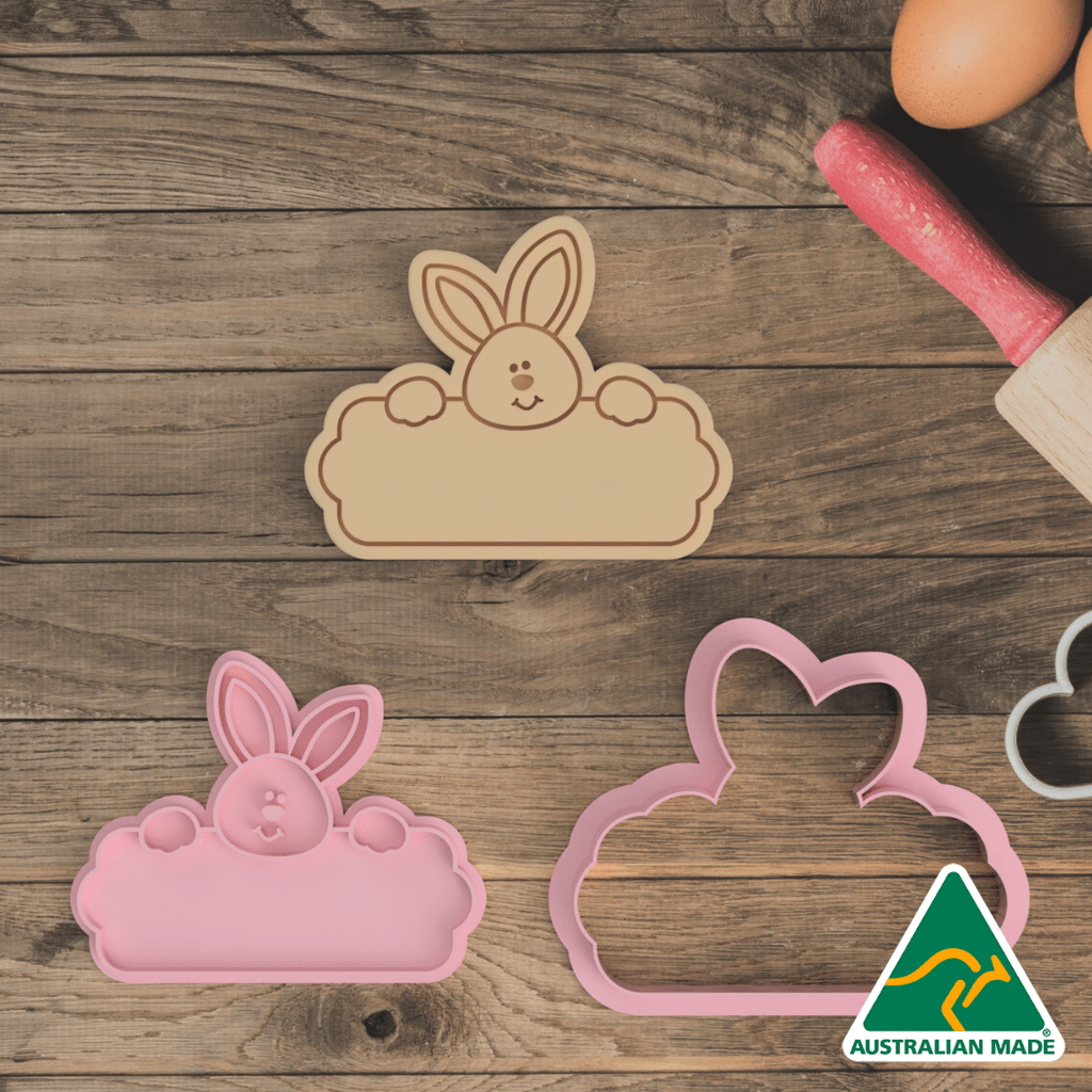 Australian Cookie Cutters Cookie Cutters Bunny Board Cookie Cutter and Embosser Stamp