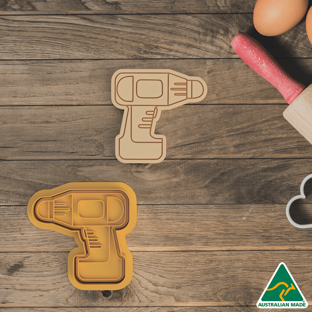 Australian Cookie Cutters Cookie Cutters Construction Tool- Hand Drill Cookie Cutter And Embosser Stamp