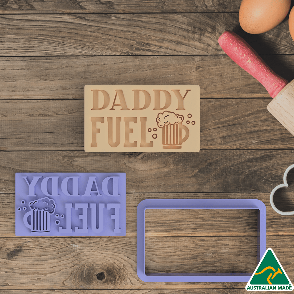Australian Cookie Cutters Cookie Cutters Daddy Fuel Cookie Cutter and Embosser Stamp
