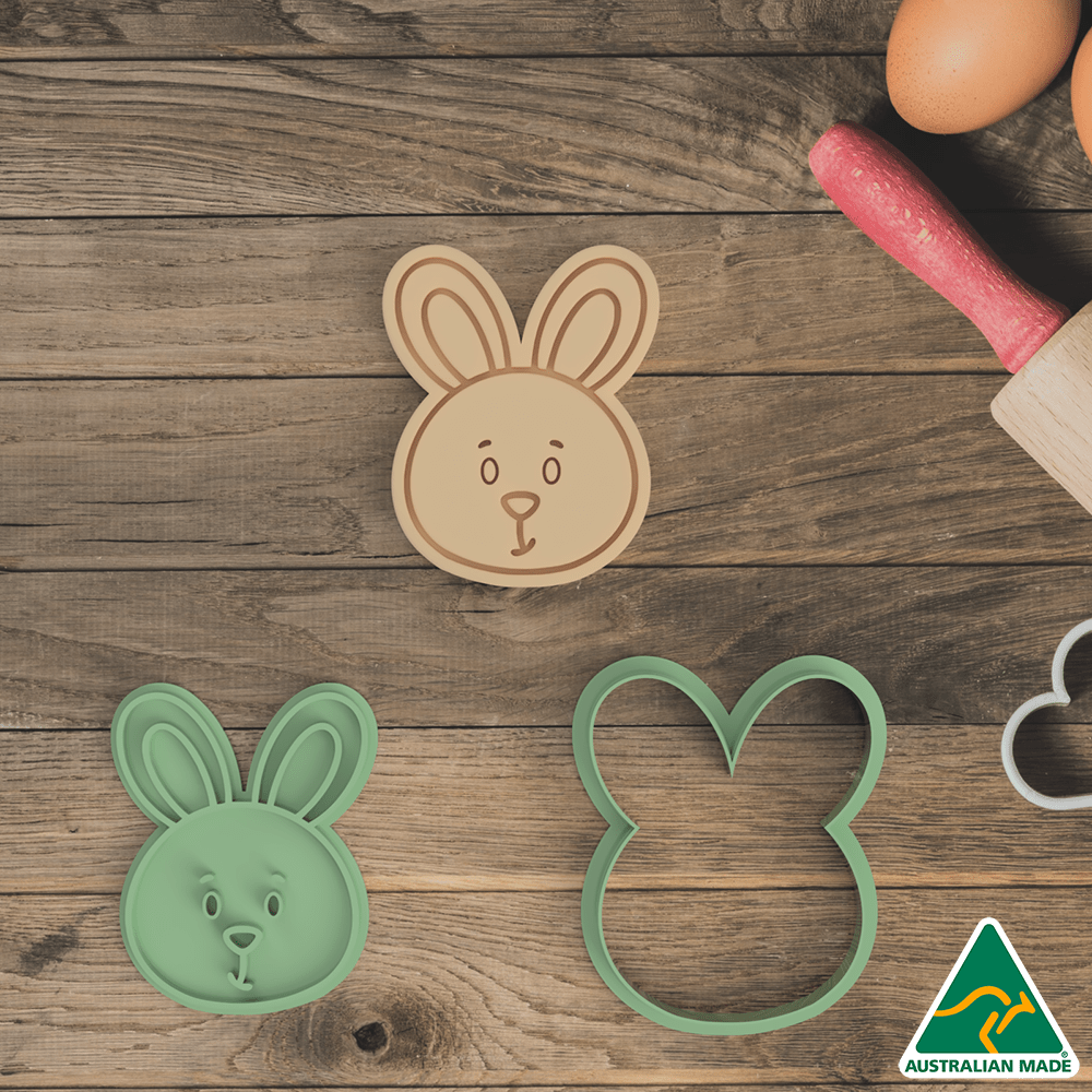 Australian Cookie Cutters Cookie Cutters Easter Bunny 1 Cookie Cutter And Embosser Stamp