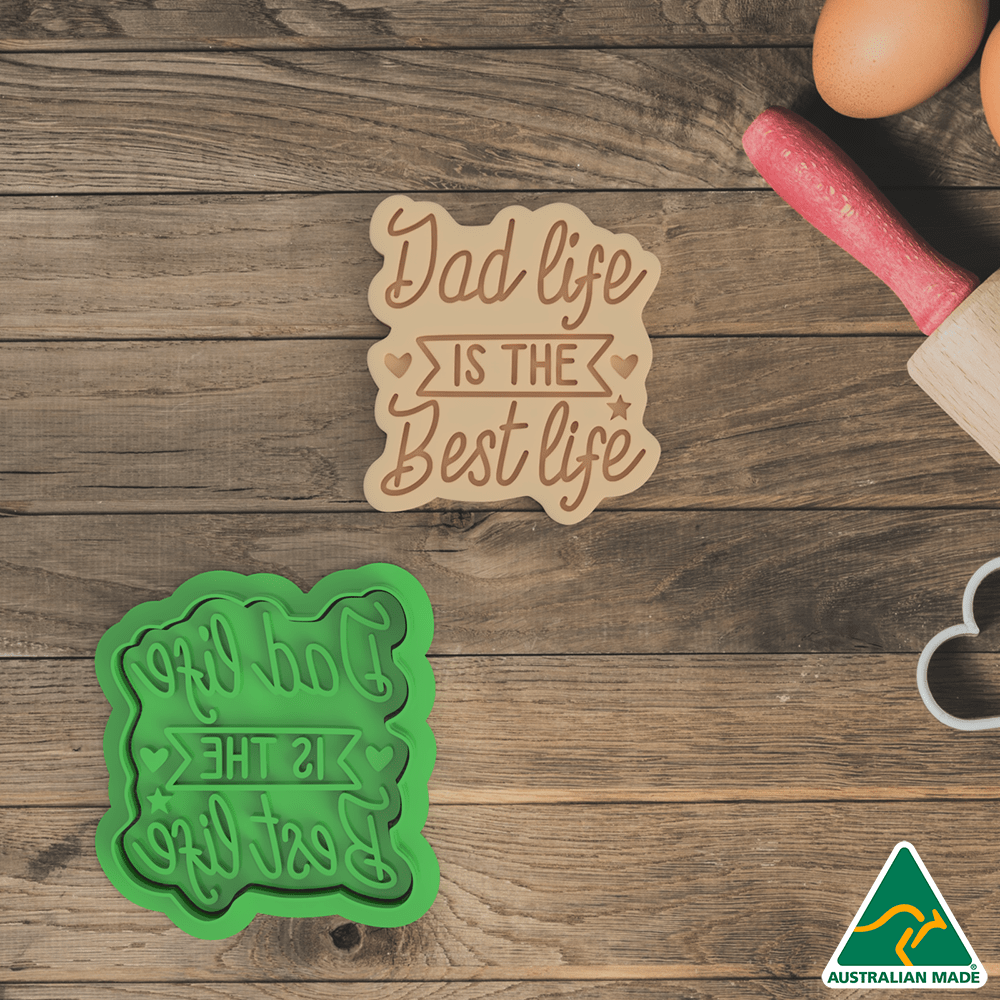 Australian Cookie Cutters Cookie Cutters Fathers Day Cookie Cutter and Embosser Stamp- Dad Life