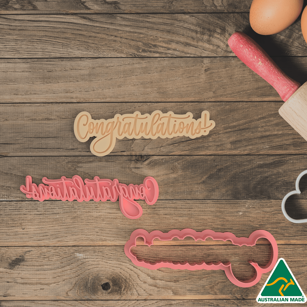 Australian Cookie Cutters Cookie Cutters Graduation Set Cookie Cutter and Embosser Stamp