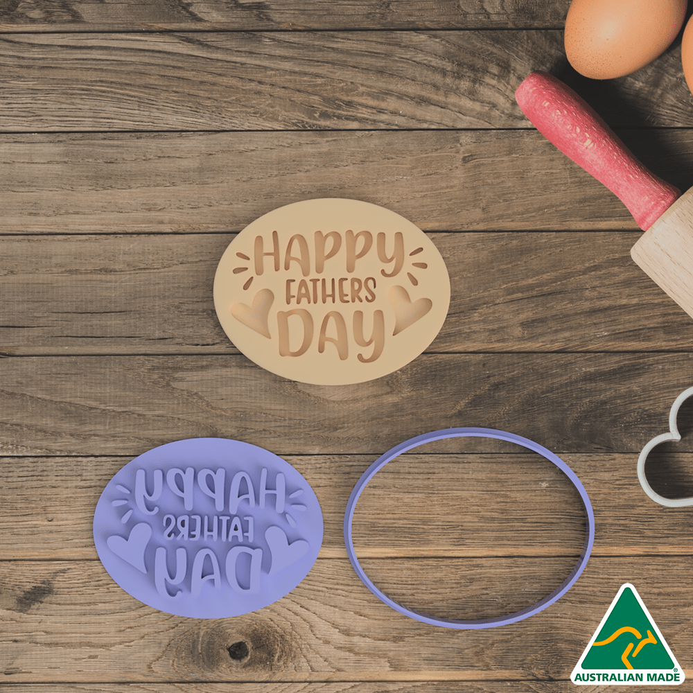 Australian Cookie Cutters Cookie Cutters Happy Fathers Day Cookie Cutter and Embosser Stamp