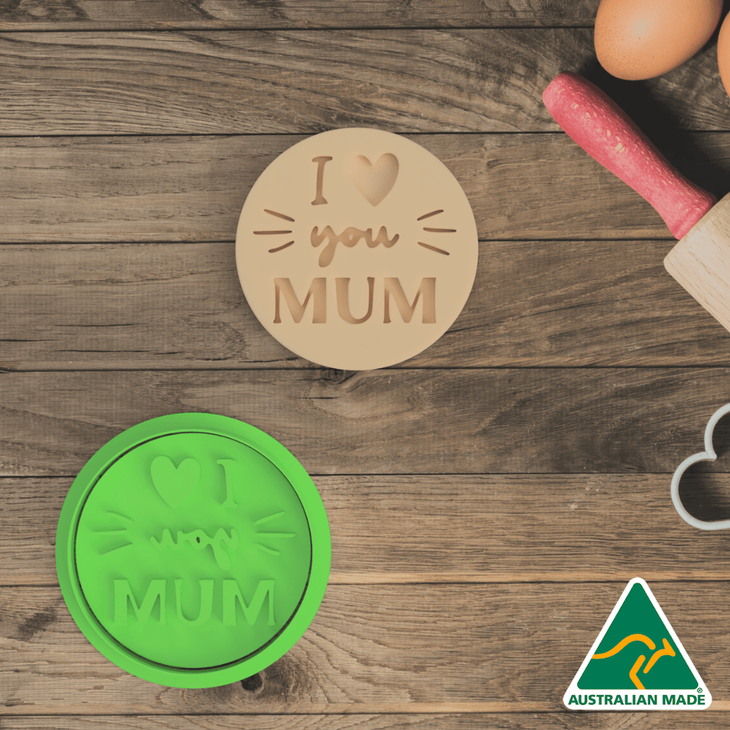 Australian Cookie Cutters Cookie Cutters I Love You Mum Cookie Cutter and Embosser Stamp