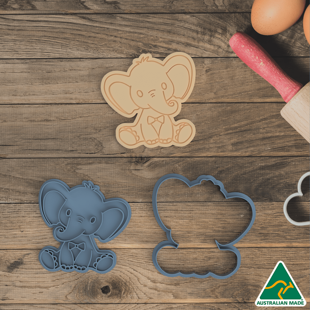 Australian Cookie Cutters Cookie Cutters Jungle Animals- Elephant Cookie Cutter And Embosser Stamp