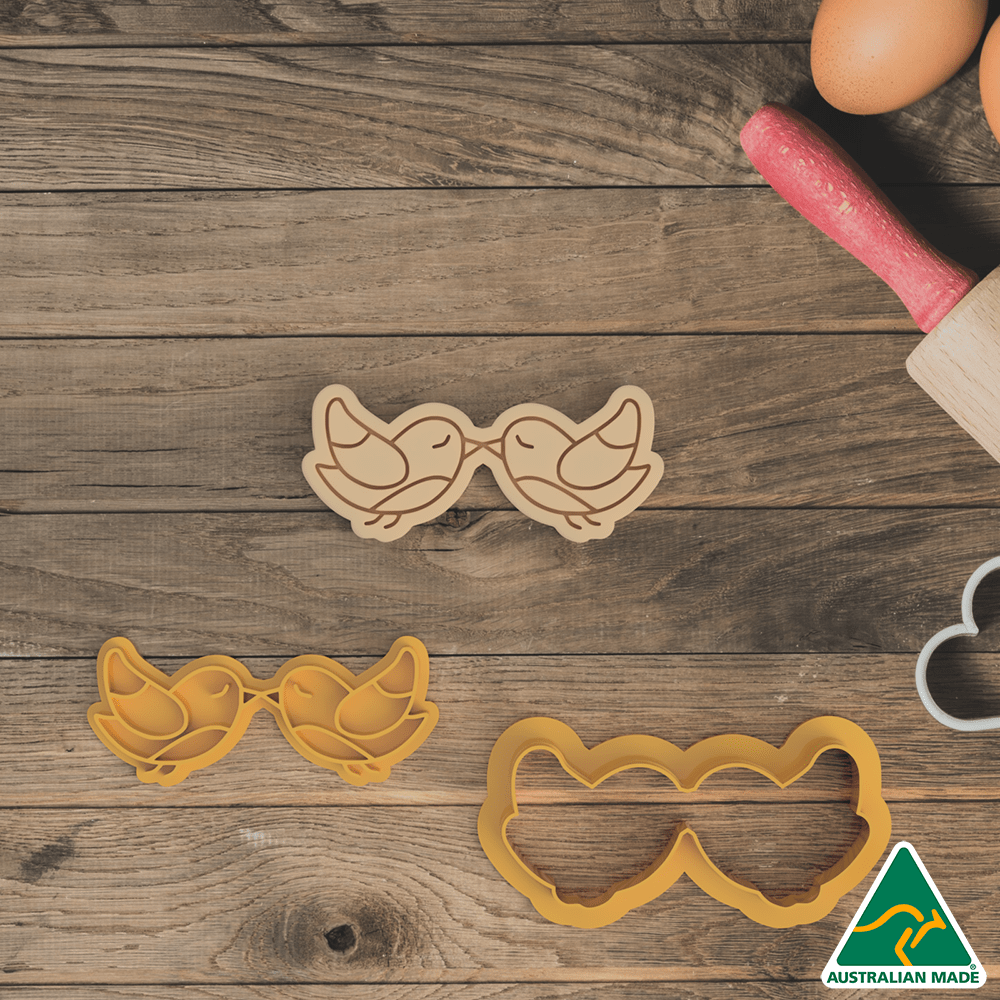 Australian Cookie Cutters Cookie Cutters Love- Kissing Doves Cookie Cutter/Fondant Embosser Stamp