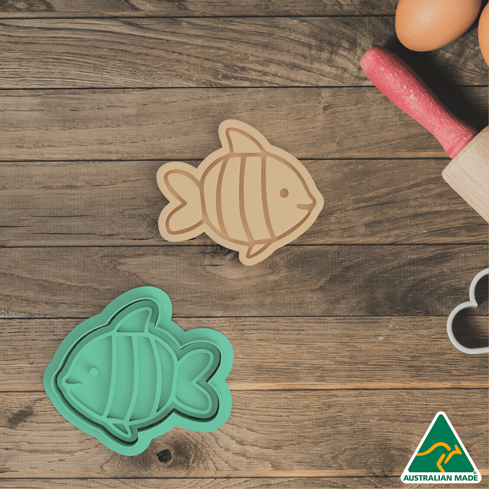 Sea Creatures Fish Cookie Cutter And Embosser Stamp
