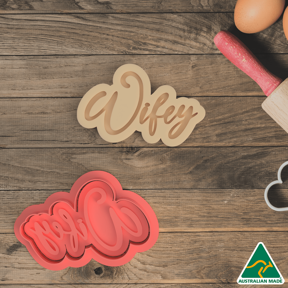 Australian Cookie Cutters Cookie Cutters Wifey Cookie Cutter and Embosser Stamp