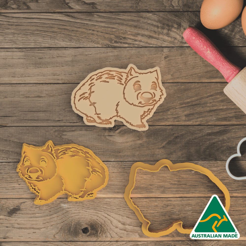Australian Cookie Cutters Cookie Cutters Wombat Cookie Cutter And Embosser Stamp