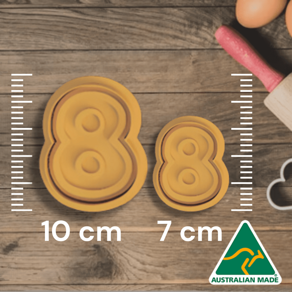 Australian Cookie Cutters Cookie Cutters 0-8 Basic Number Set Cookie Cutter/Embosser Stamps
