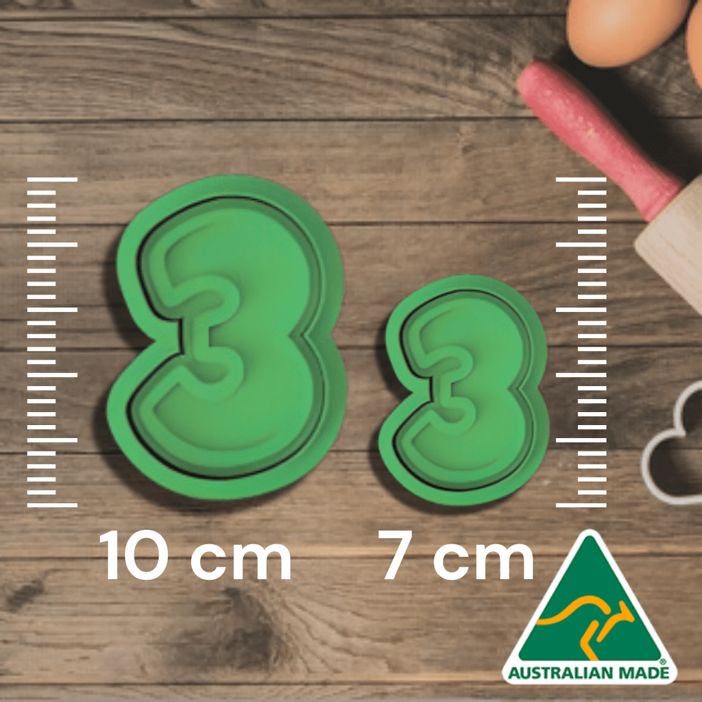 0-8 Basic Number Set Cookie Cutter/Embosser Stamps