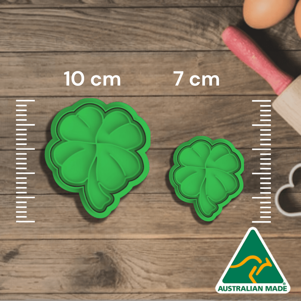 Australian Cookie Cutters Cookie Cutters 4 Leaf Clover -  Cookie Cutter and Embosser Stamp