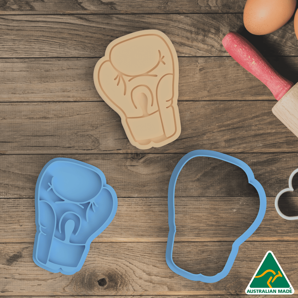 Australian Cookie Cutters Cookie Cutters Boxing Gloves Set - Cookie Cutter and Embosser Stamp