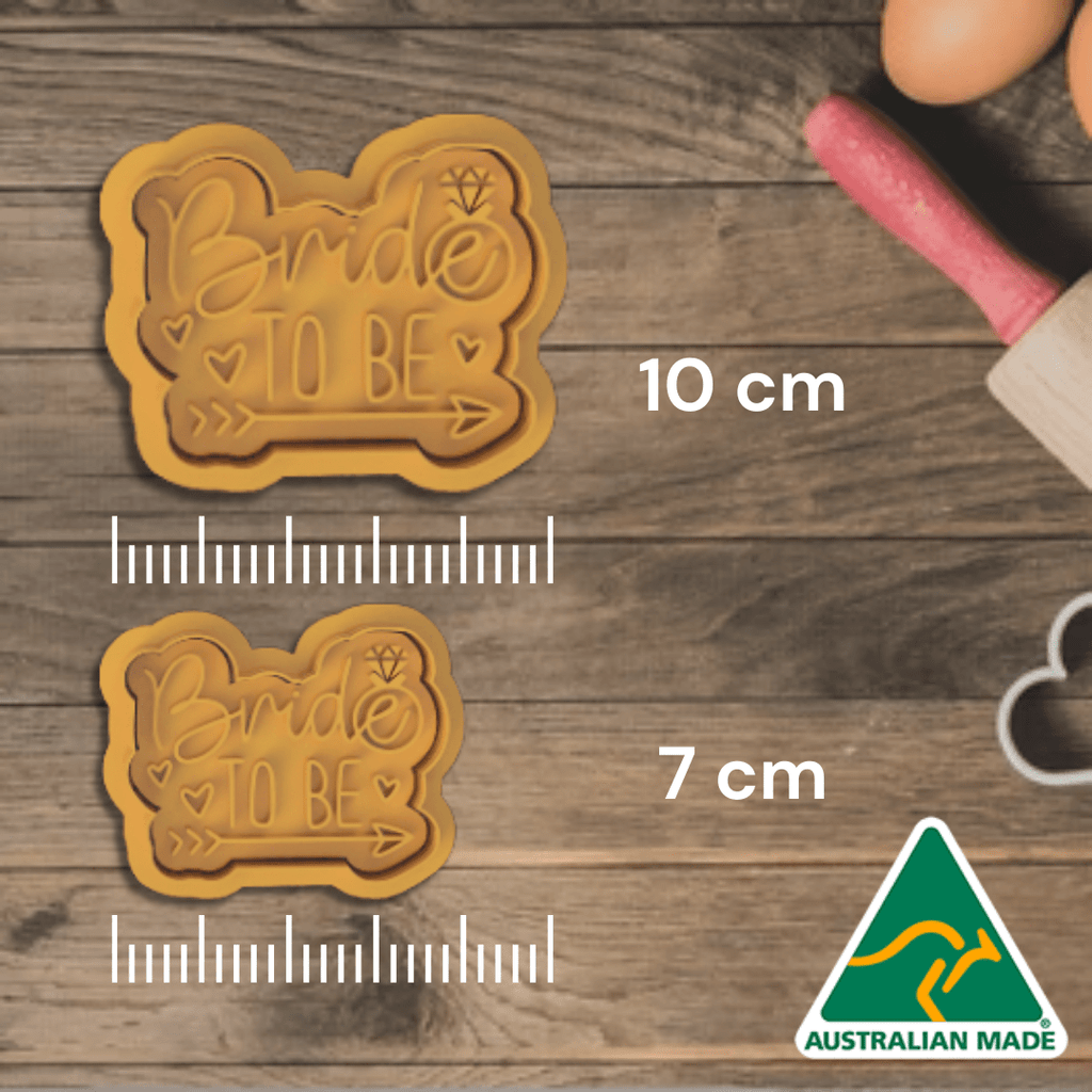 Australian Cookie Cutters Cookie Cutters Bride to Be Cookie Cutter and Embosser Stamp