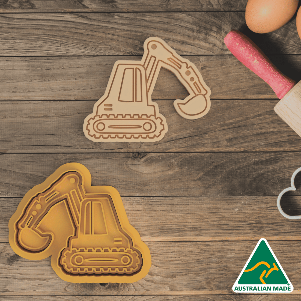 Australian Cookie Cutters Cookie Cutters Construction Set 4 V2 Cookie Cutter and Embosser Stamp