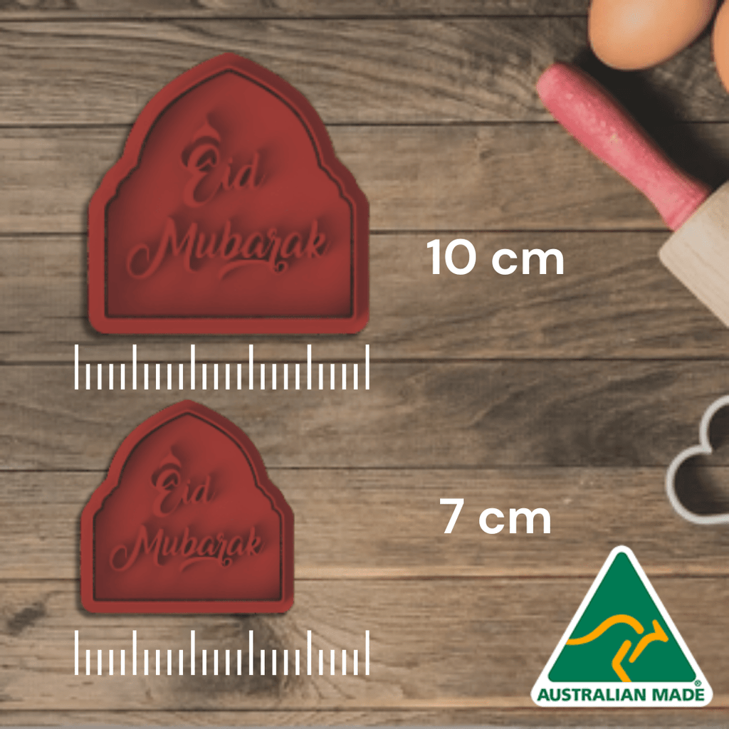 Australian Cookie Cutters Cookie Cutters Eid Mubarak Design 2 Cookie Cutter and Embosser Stamp