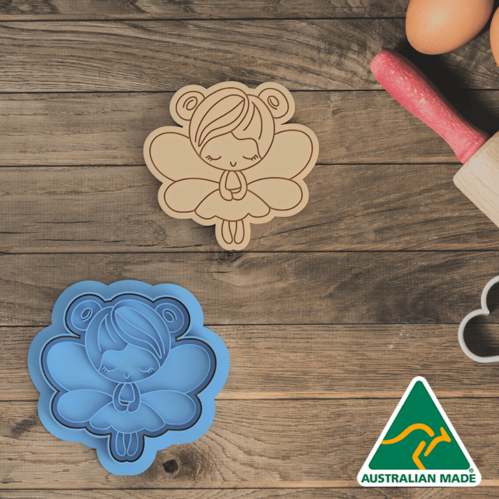 Australian Cookie Cutters Cookie Cutters Fairy V3 Cookie Cutter and Embosser Stamp