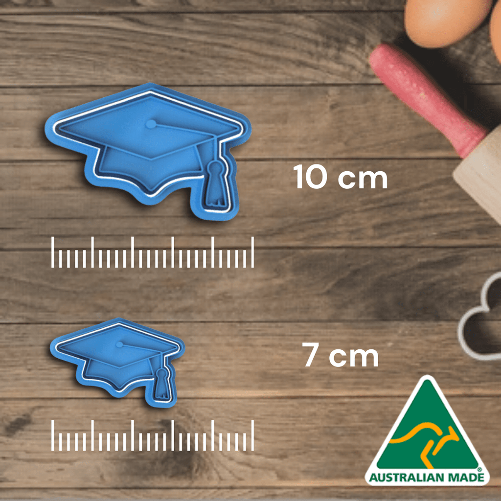 Australian Cookie Cutters Cookie Cutters Graduation Cap Cookie Cutter and Embosser Stamp