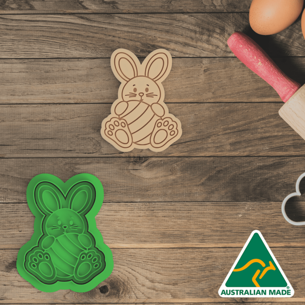 Australian Cookie Cutters Cookie Cutters Mega Easter - Bunny V14 1 Cookie Cutter And Embosser Stamp