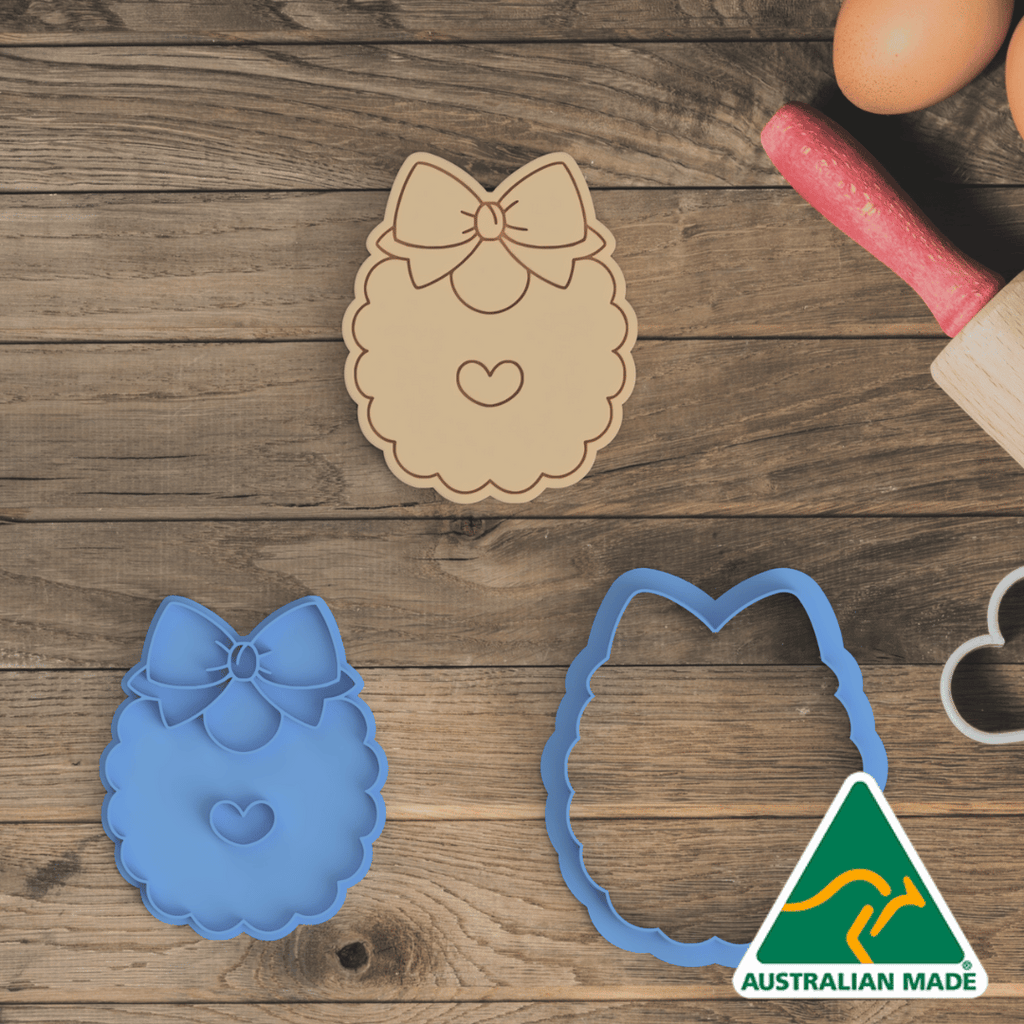 Australian Cookie Cutters Cookie Cutters Mini Baby Shower Collection - Bib Cookie Cutter and Embosser Stamp