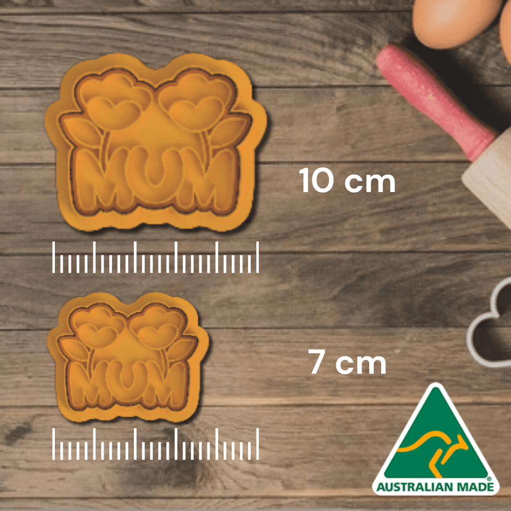 Australian Cookie Cutters Cookie Cutters Mum with Flowers Cookie Cutter and Embosser Stamp