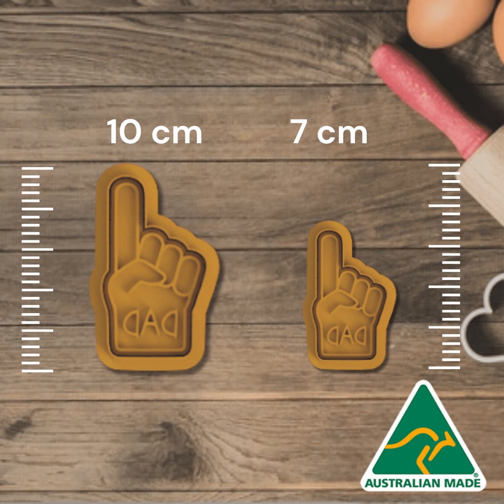 Australian Cookie Cutters Cookie Cutters Number 1 Dad Glove Cookie Cutter and Embosser Stamp