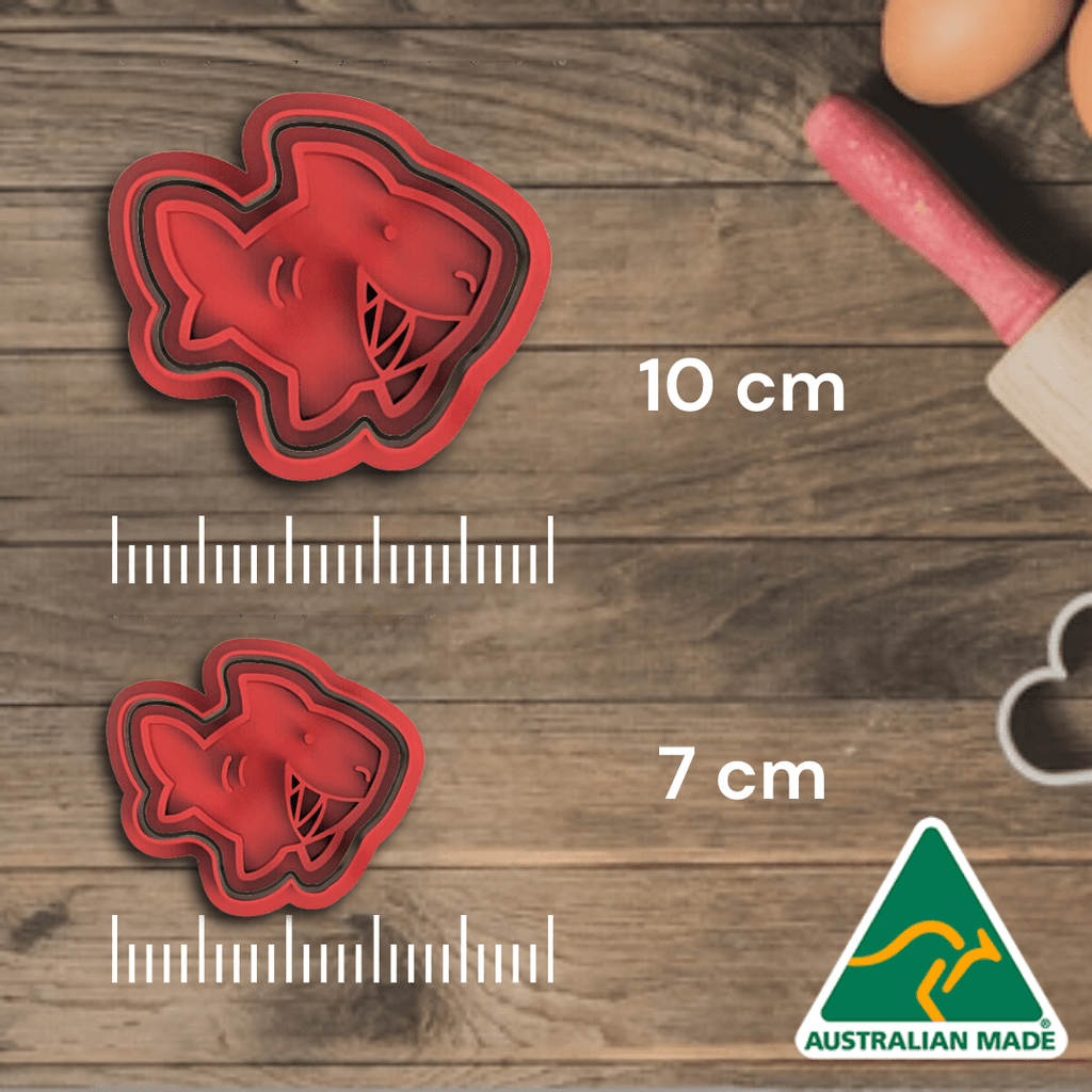 Australian Cookie Cutters Cookie Cutters Shark Cookie Cutter and Embosser Stamp