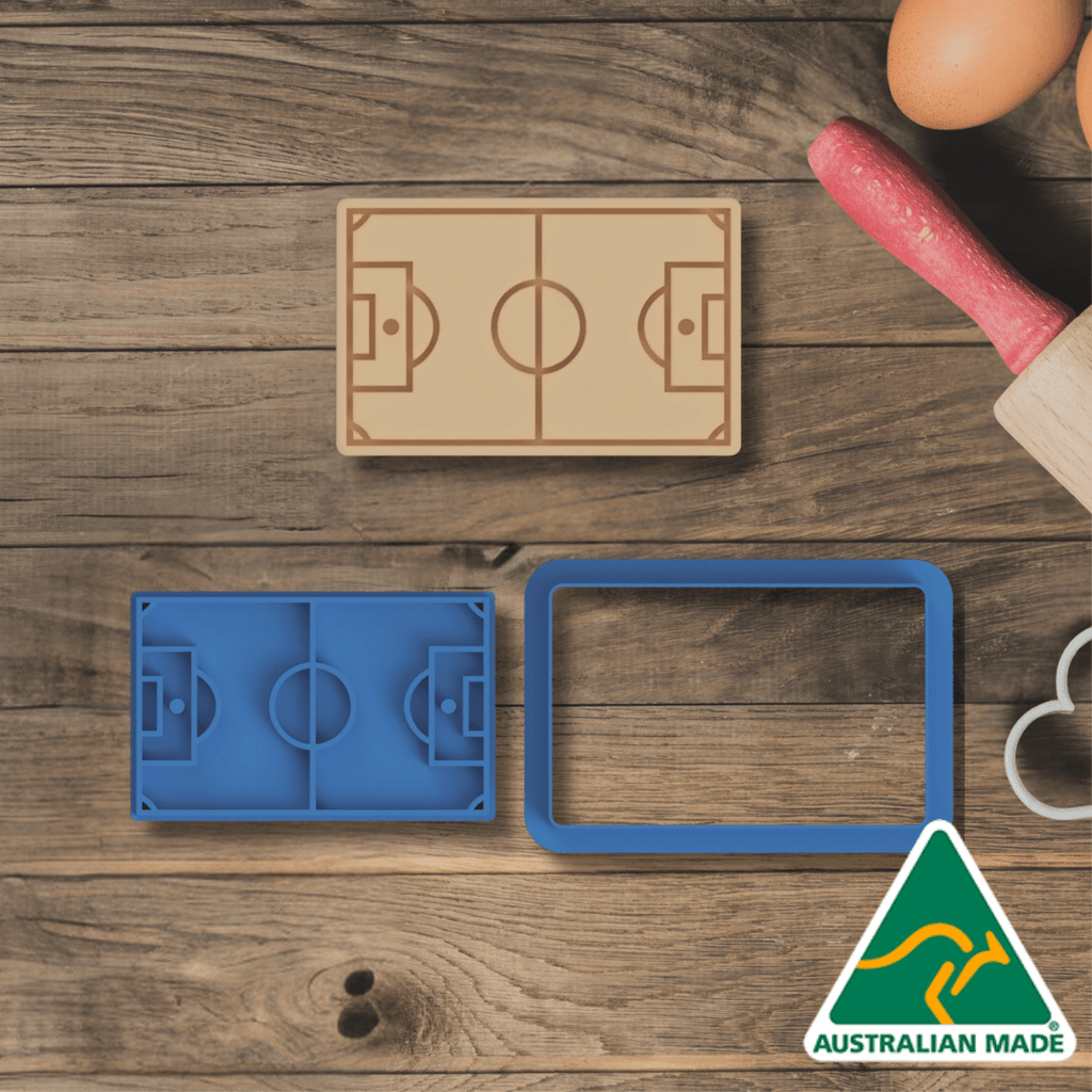 Australian Cookie Cutters Cookie Cutters Soccer Field Cookie Cutter and Embosser Stamp