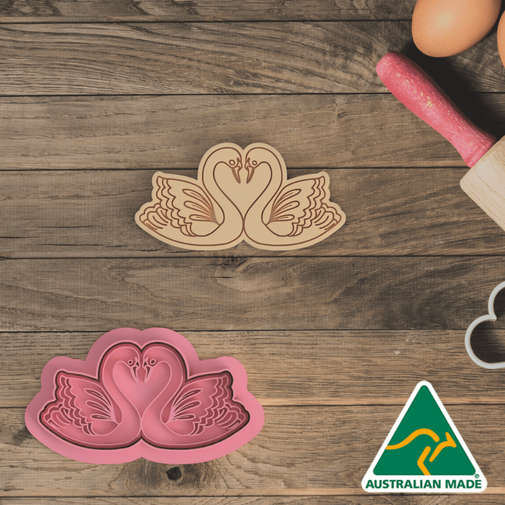 Australian Cookie Cutters Cookie Cutters Swans Cookie Cutter and Embosser Stamp