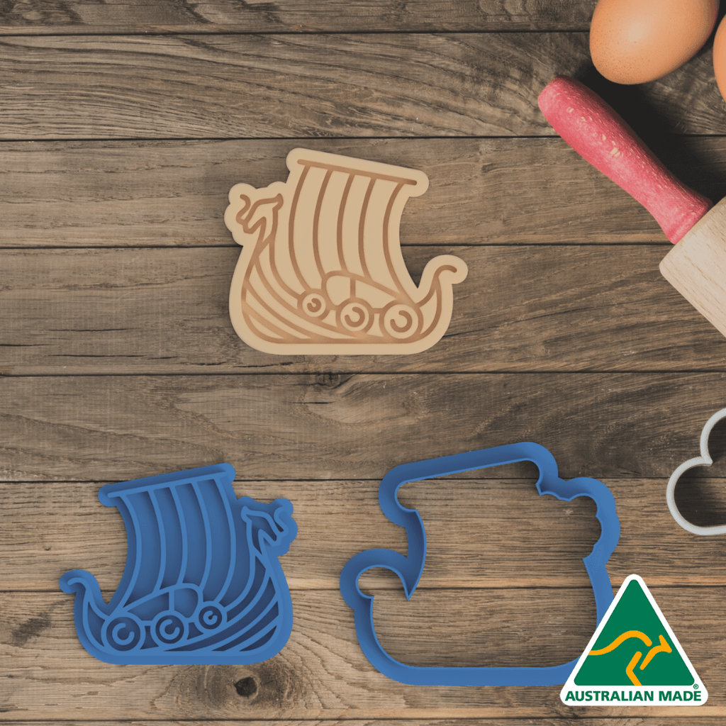 Australian Cookie Cutters Cookie Cutters Viking Set Cookie Cutter and Embosser Stamp